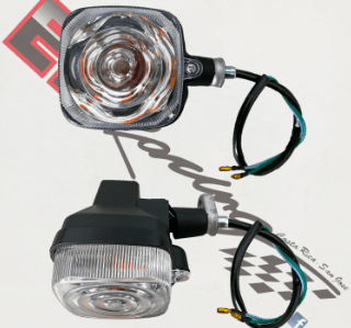 Direccional Zs negro corto lente blanco( por unidad)