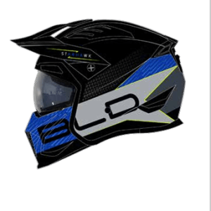 Casco BLD-163 Starhawk Negro Brillo / Azul M