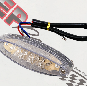 Stop led ovalado ride it c/ luz placa lente blanco