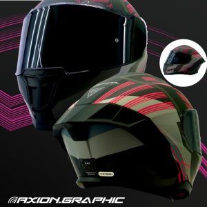 Casco FTS Axion Negro Rosado talla XL
